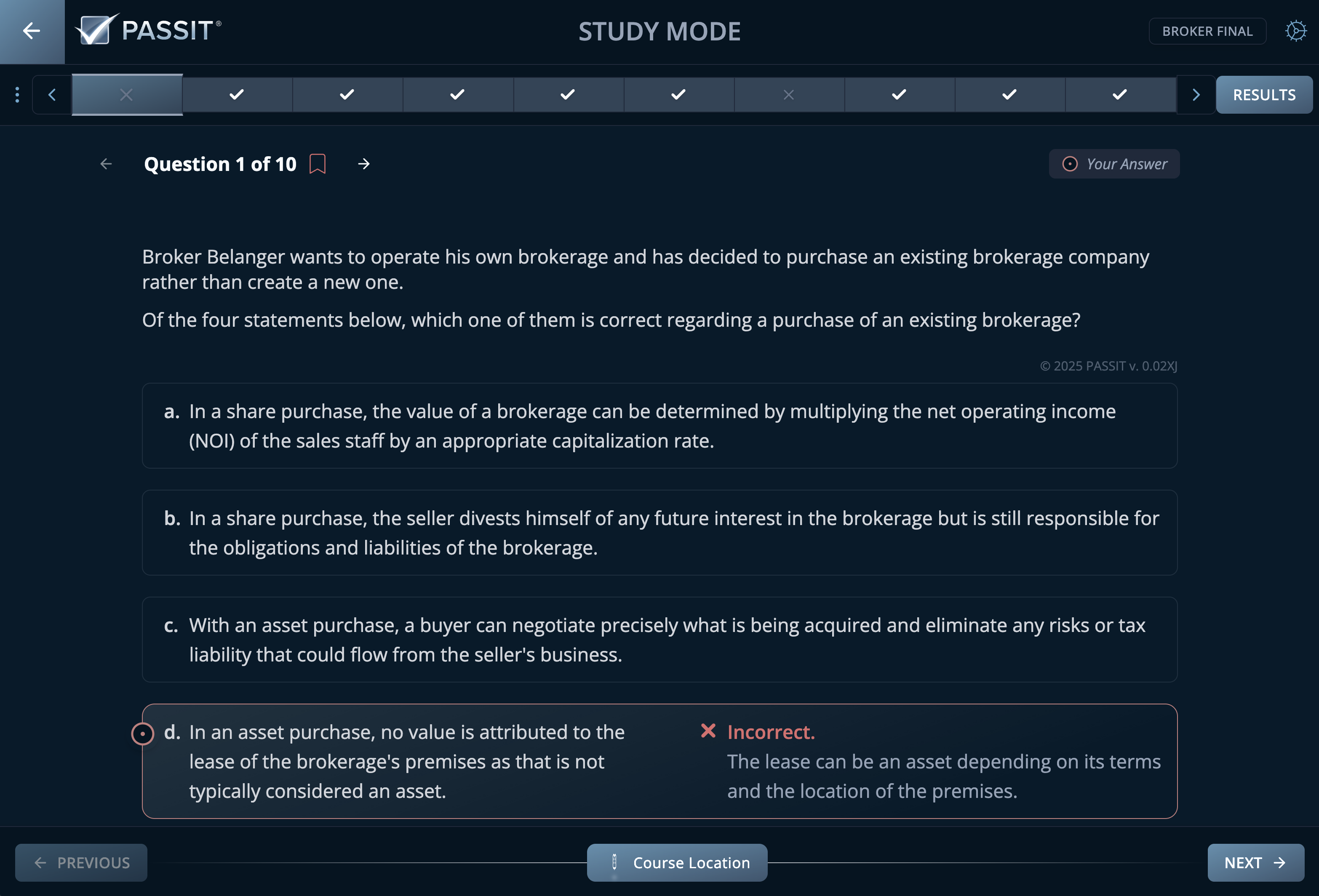 Sample Multiple Choice Question