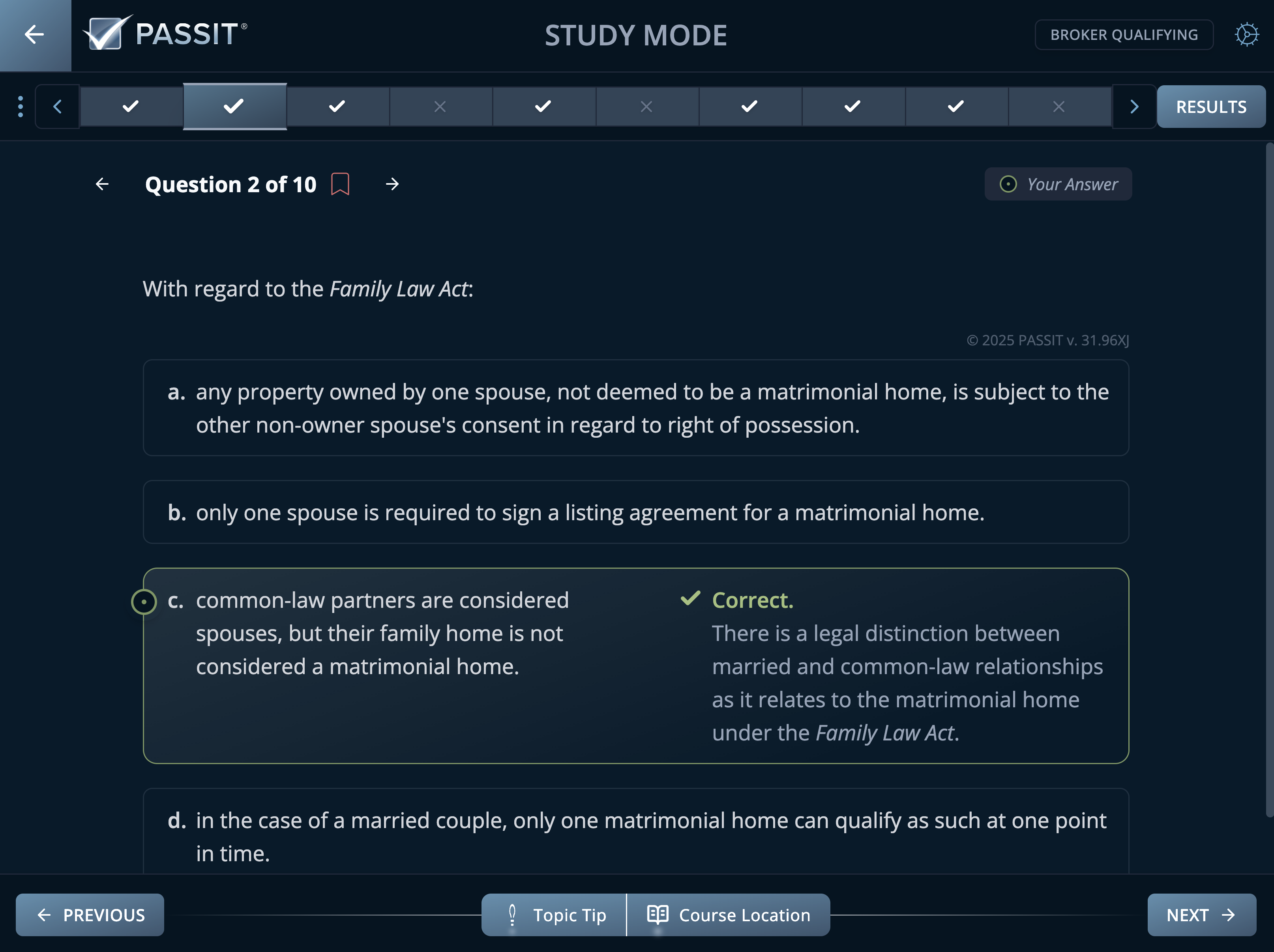 Sample Multiple Choice Question