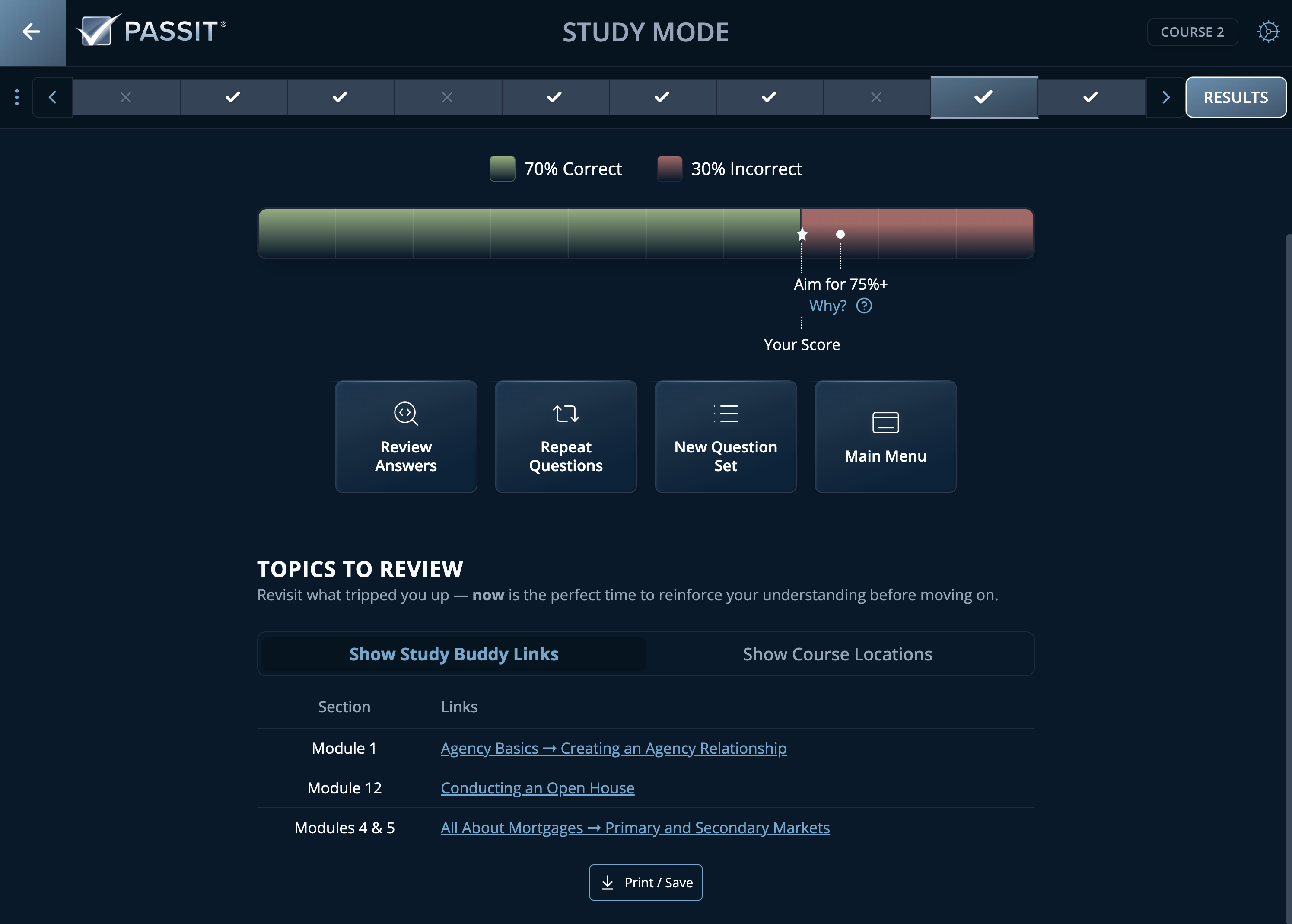 Passit Topic Review Lists