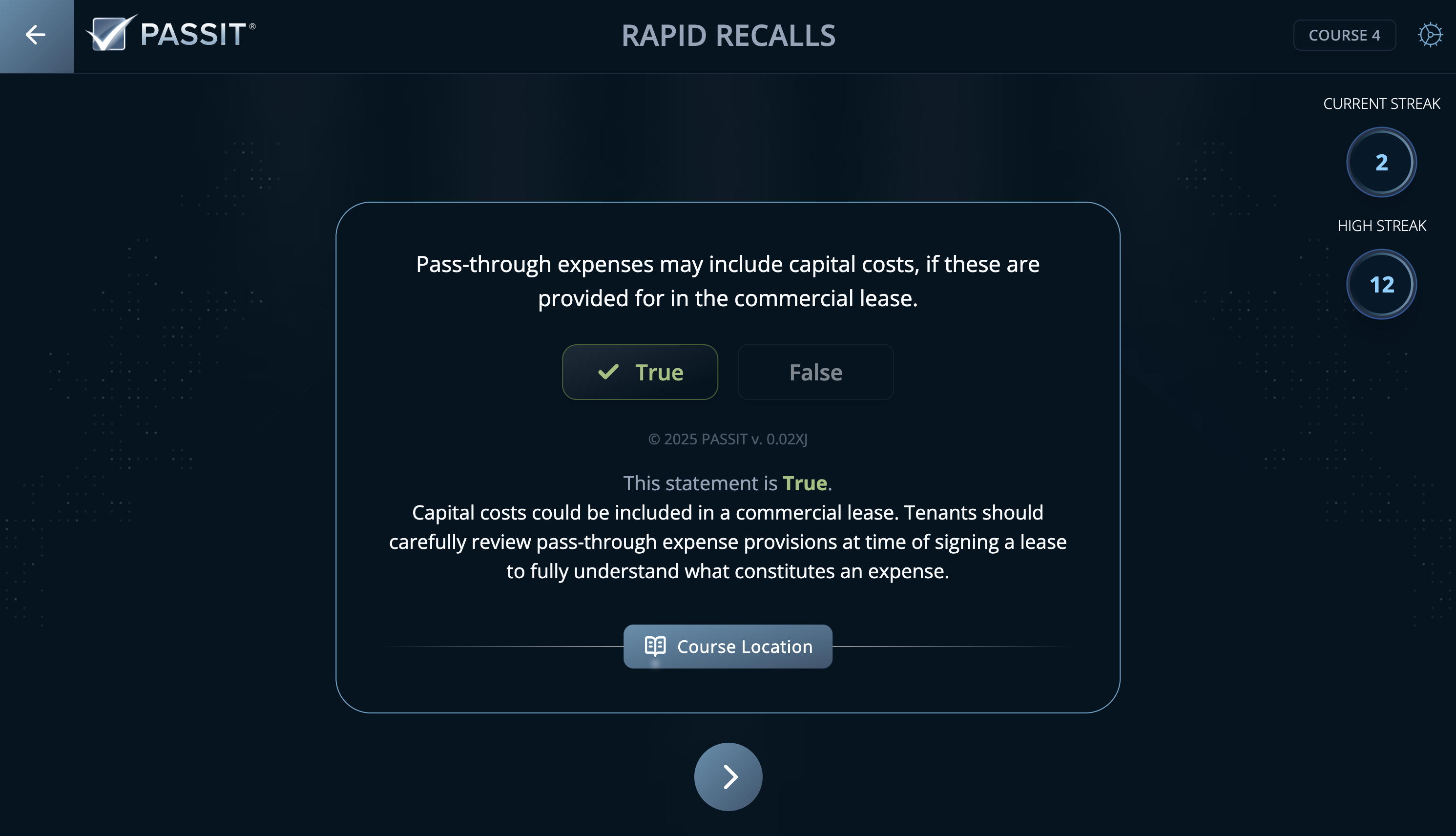 Sample Rapid Recall Question