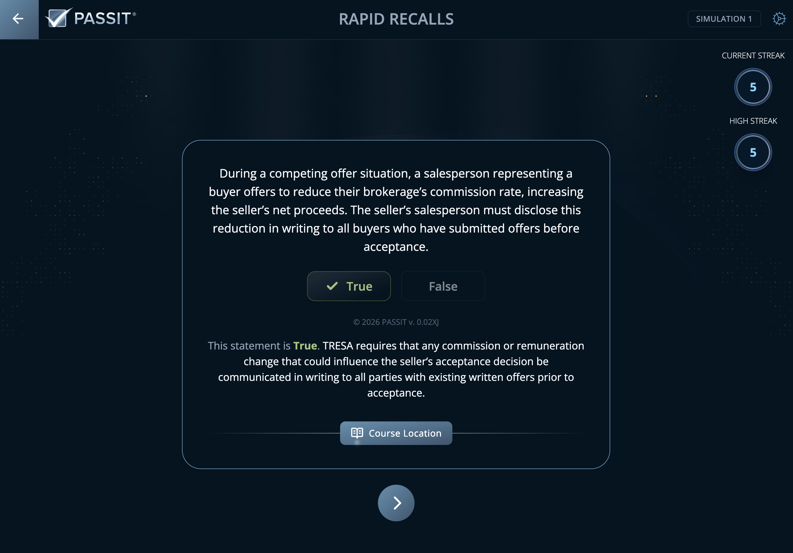 Sample Rapid Recall Question