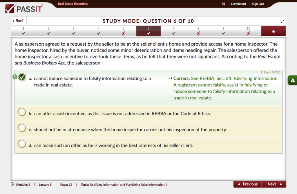 Humber Course 1 Multiple Choice Practice Question - Passit Sample Snapshot