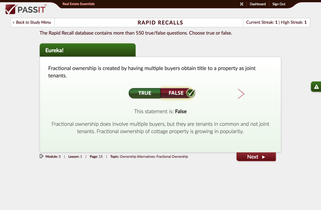 Humber Course 1 Rapid Recall Flip Card Practice Question - Passit Sample Snapshot