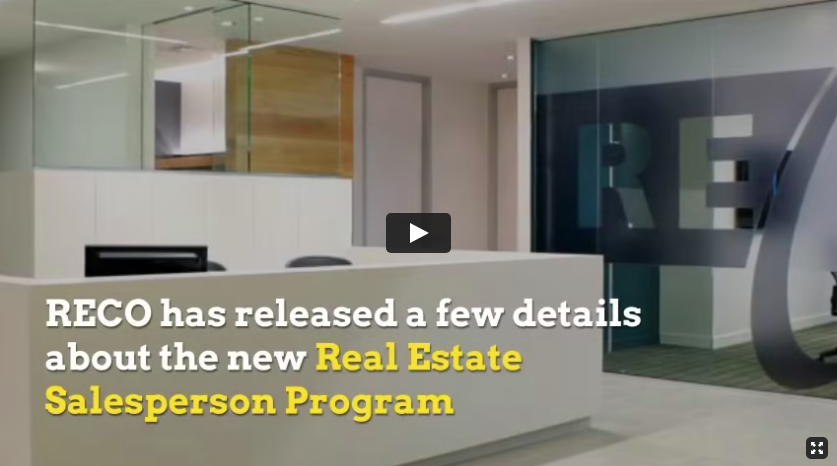 RECO New Real Estate Salesperson Program Video